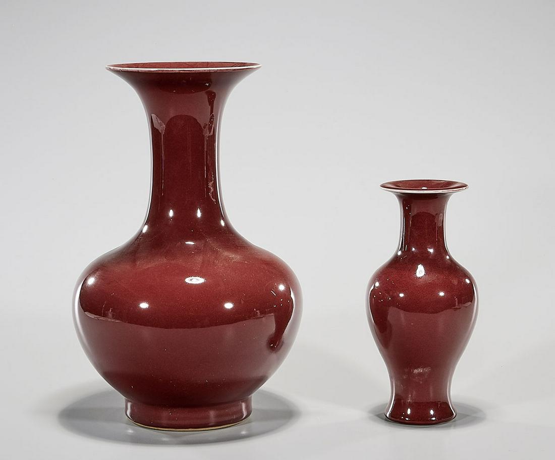 Two Chinese Oxblood Porcelain Vases (1 of 5)
