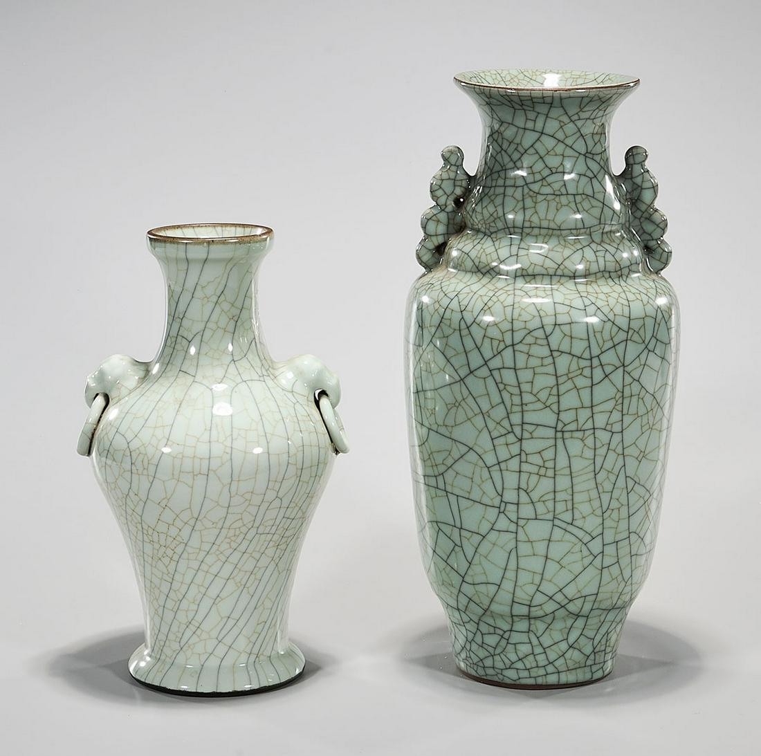 Two Chinese Crackle Glazed Vases (1 of 5)