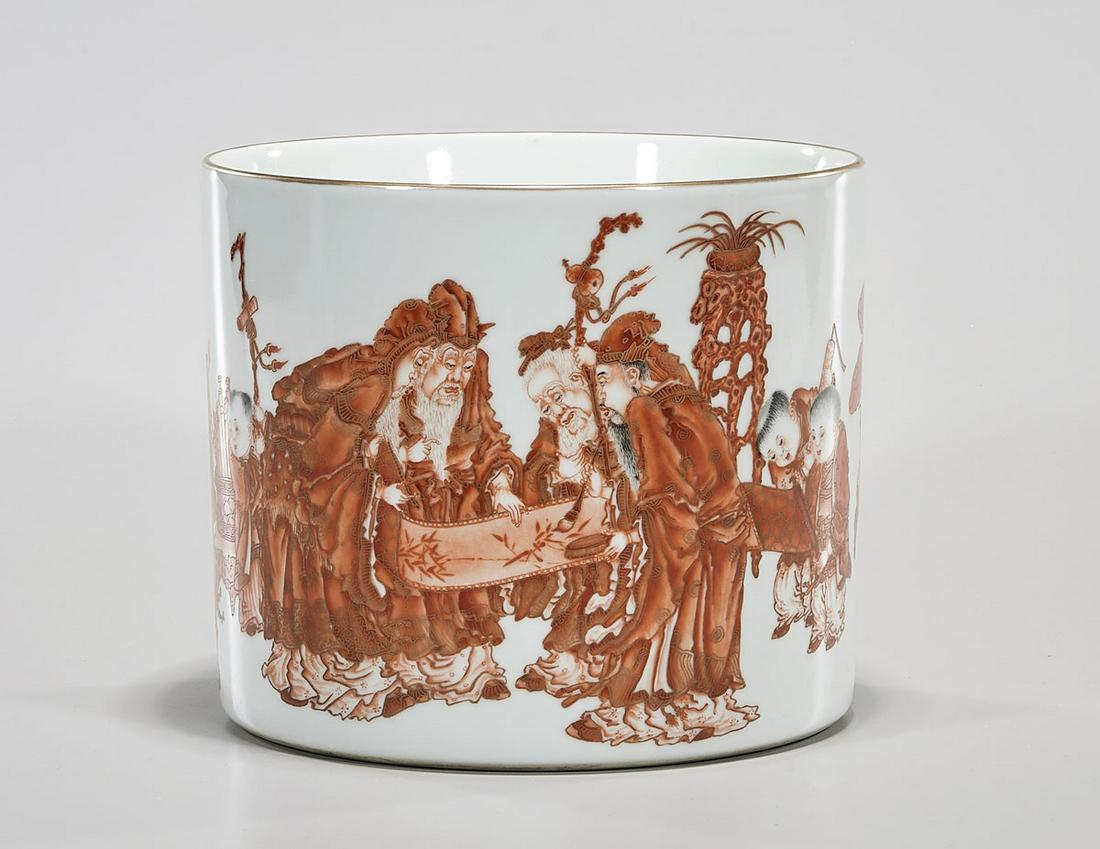 Chinese Enameled Porcelain Brush Pot (1 of 5)