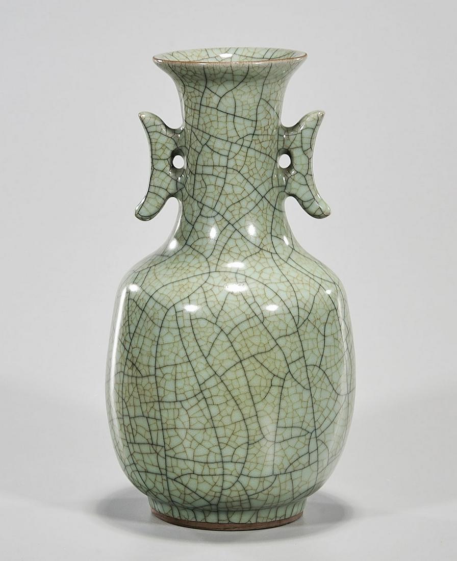 Chinese Crackle Glazed Porcelain Mallet Vase (1 of 4)