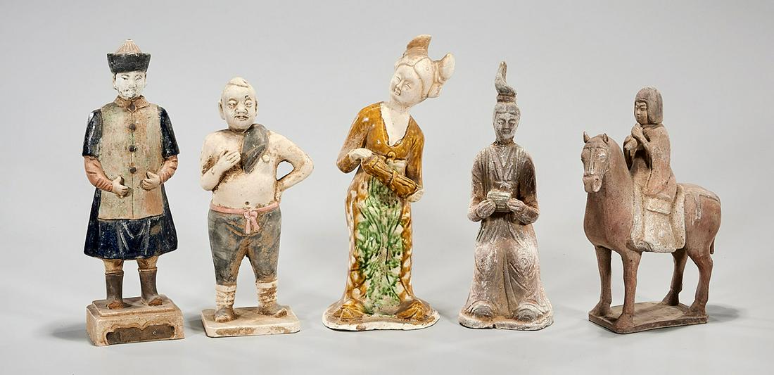 Group of Five Chinese Ceramic Figures (1 of 5)