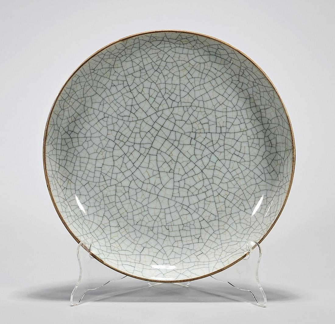 Chinese Crackle Glazed Porcelain Plate (1 of 2)
