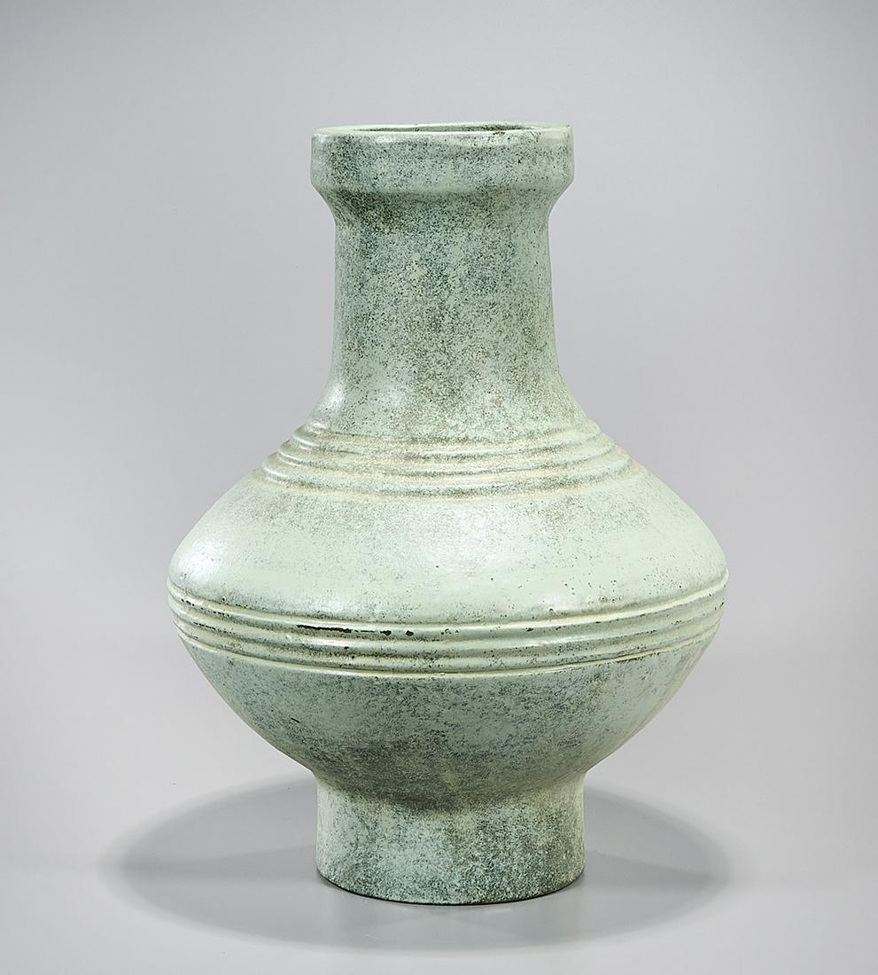 Large Chinese Green Glazed Pottery Vase (1 of 4)