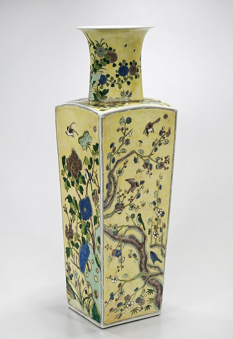 Chinese Enameled Porcelain Four-Faceted Vase (1 of 5)