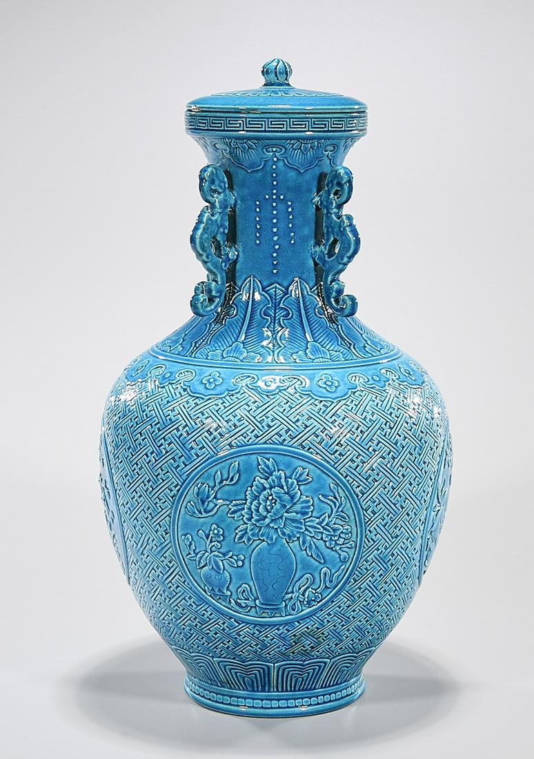 Chinese Glazed Ceramic Covered Vase (1 of 7)