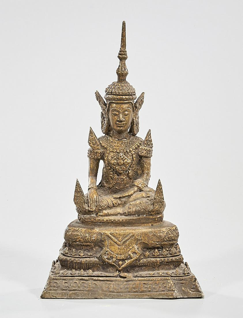 Thai Metal Seated Buddhist Figure (1 of 5)