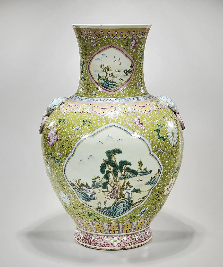 Tall Chinese Enameled Porcelain Vase (1 of 8)