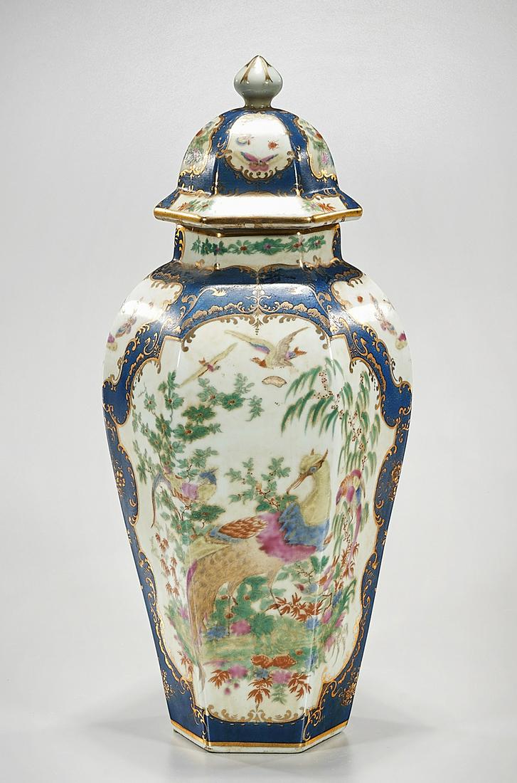 Chinese Enameled Porcelain Covered Hexagonal Vase (1 of 5)