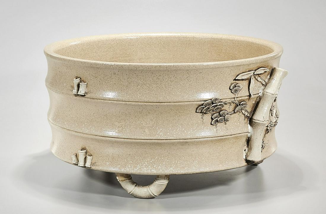 Chinese Glazed Ceramic Tripod Jardiniere (1 of 6)