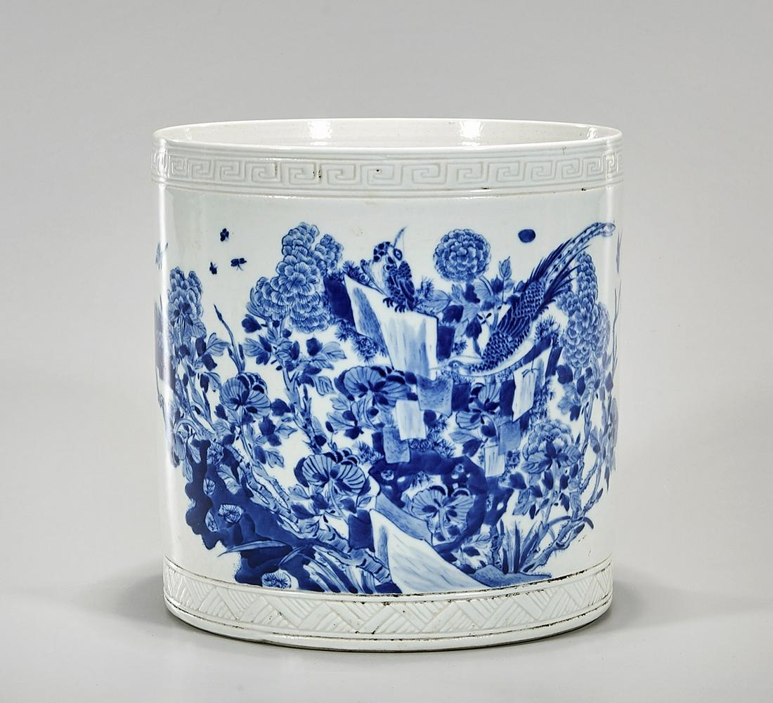 Chinese Blue and White Porcelain Brush Washer (1 of 5)