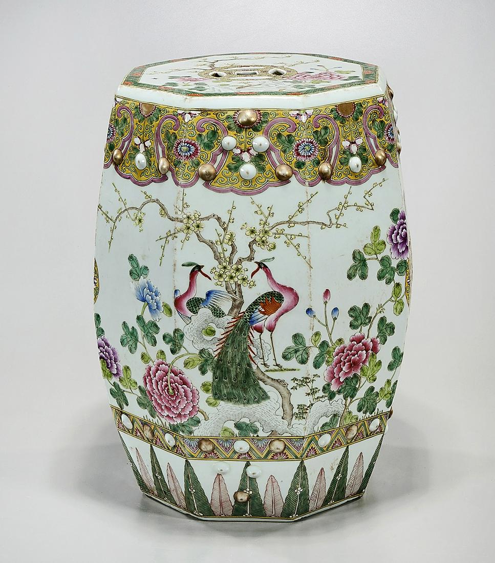 Chinese Enameled Porcelain Garden Seat