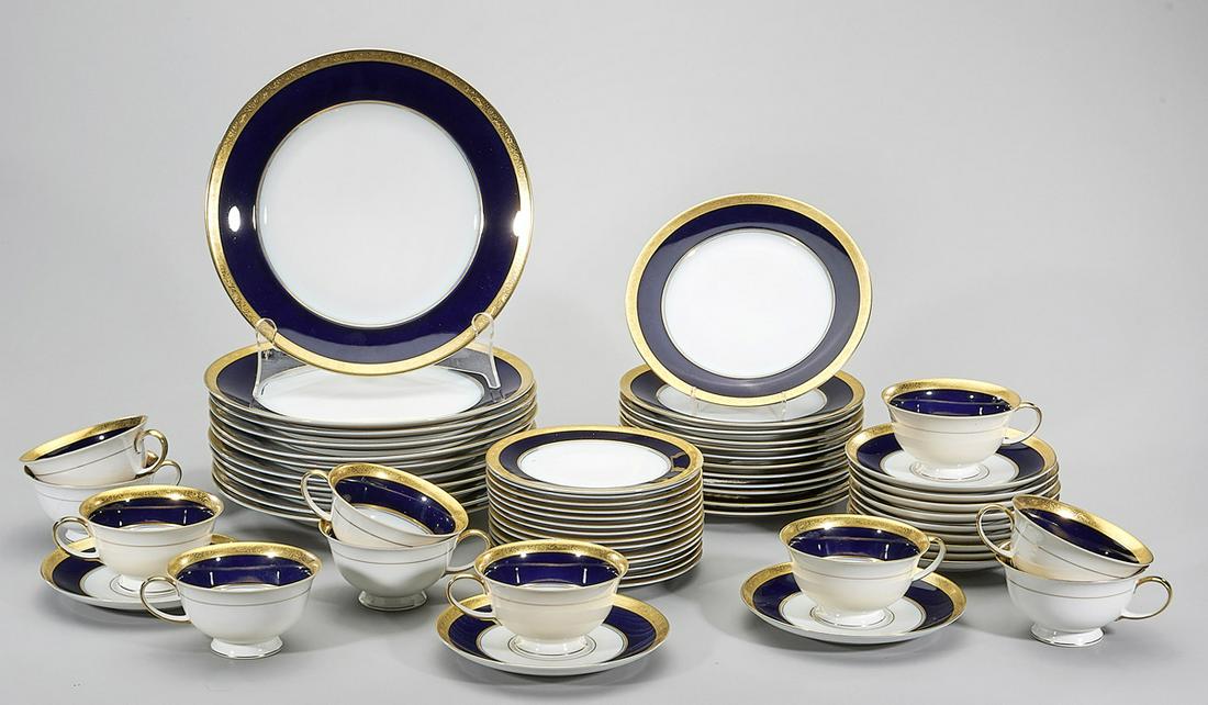 60-Piece Rosenthal Dinnerware: Rosenthal dinnerware, including 11 dinner plates, 12 salad plates, 14 bread plates, 12 saucers, and 11 tea cups; D: 10 1/4" (largest, approx.)