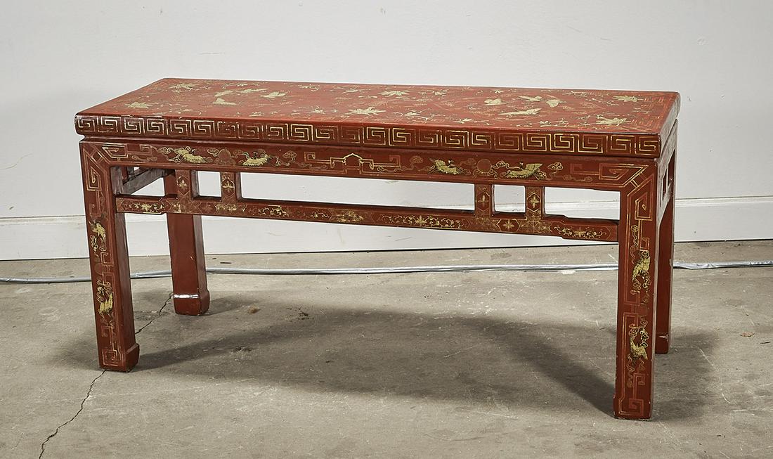 Chinese Gilt and Painted Wood Table (1 of 2)