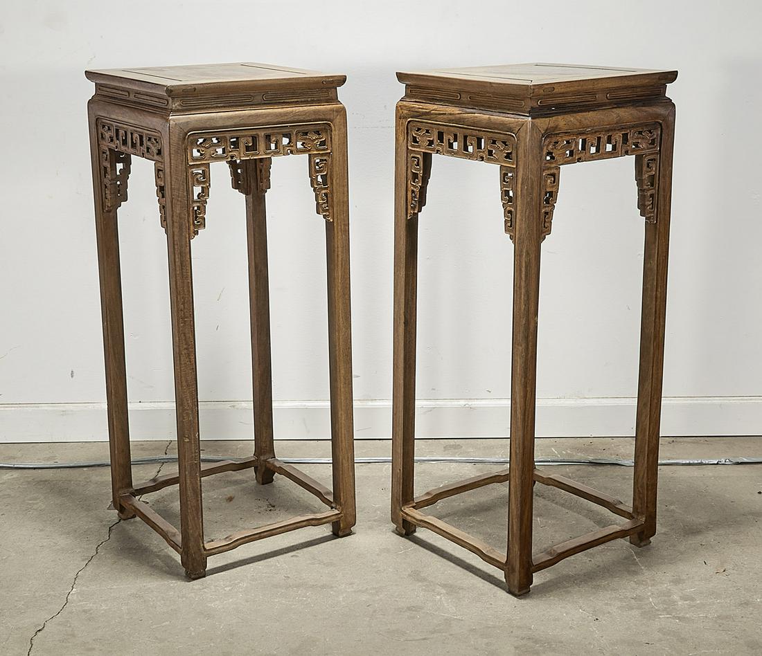 Pair Chinese Wood Stands (1 of 2)