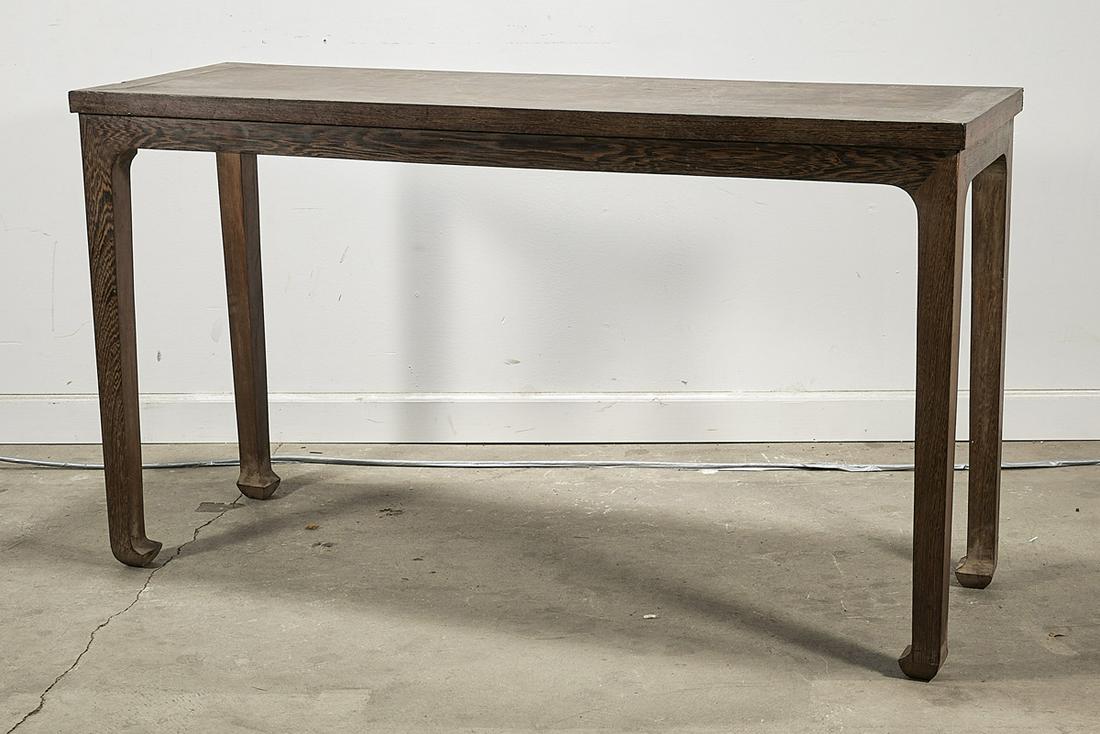 Chinese Hard Wood Altar Table: Chinese hard wood altar table; 33 1/2" x 59" x 18 1/2" (approx.) Condition: wear, surface scuffing