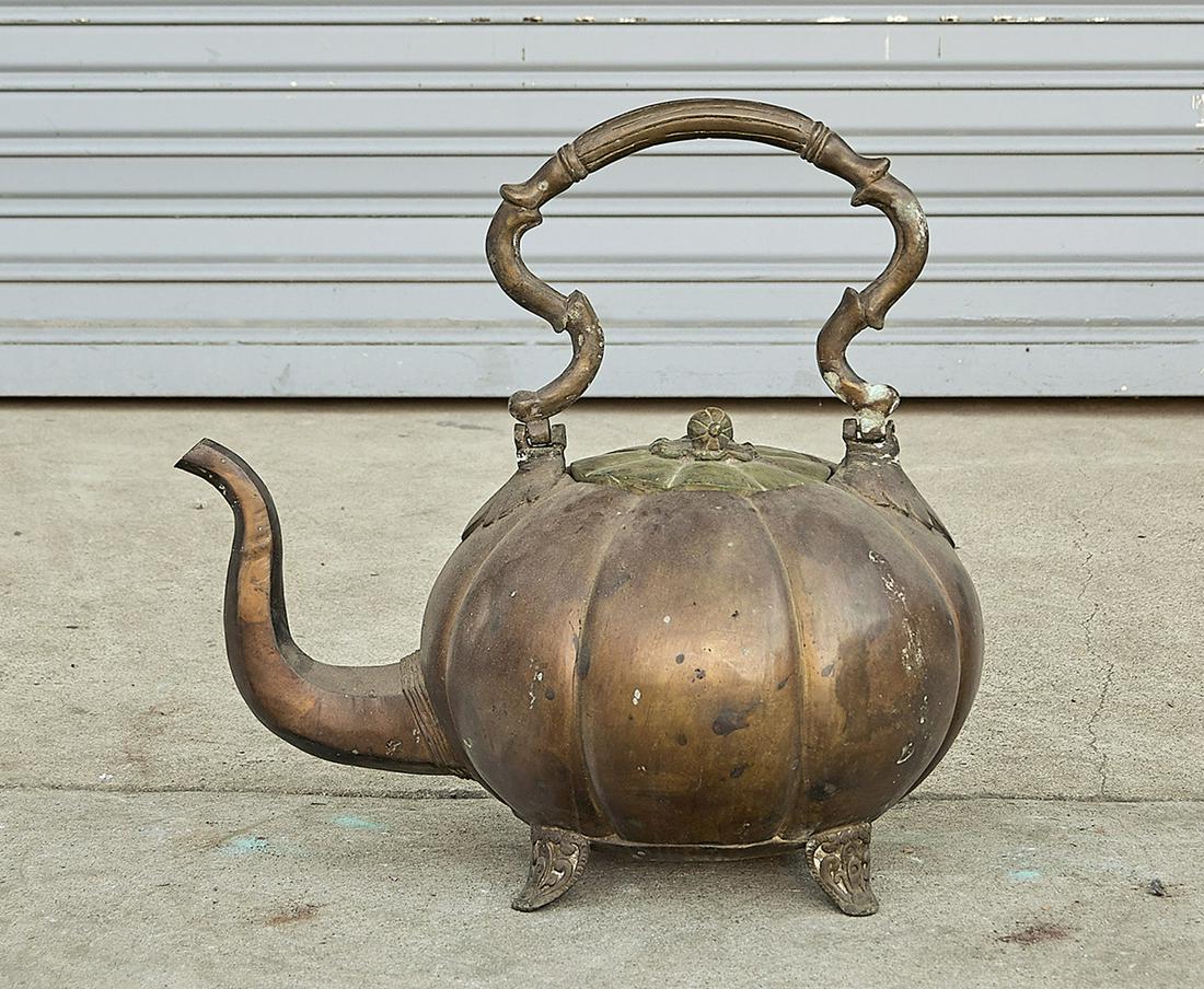 Large Chinese Bronze Covered Teapot (1 of 2)