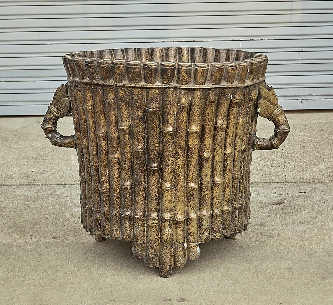 Chinese Bamboo-Form Bronze Jardiniere (1 of 2)