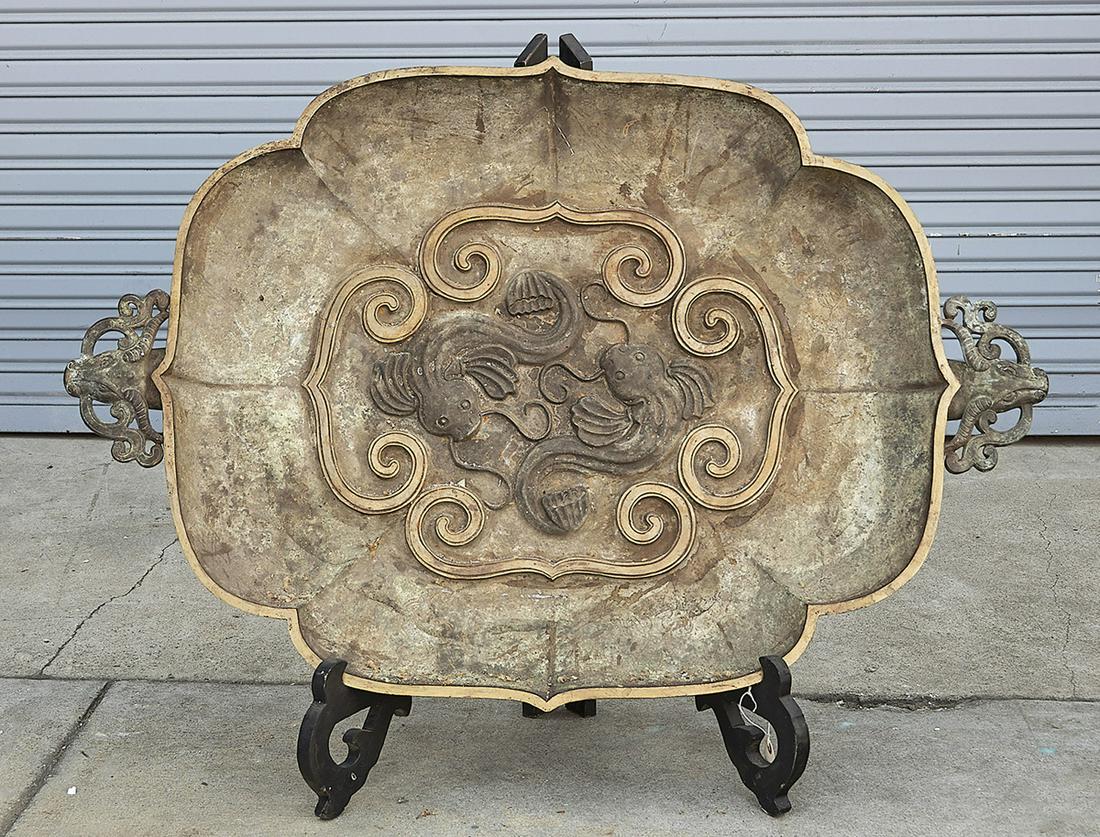 Large Chinese Bronze Tray (1 of 4)