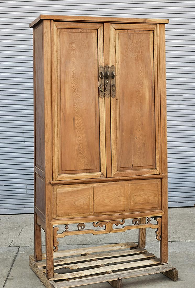 Tall Chinese Wood Cabinet (1 of 2)