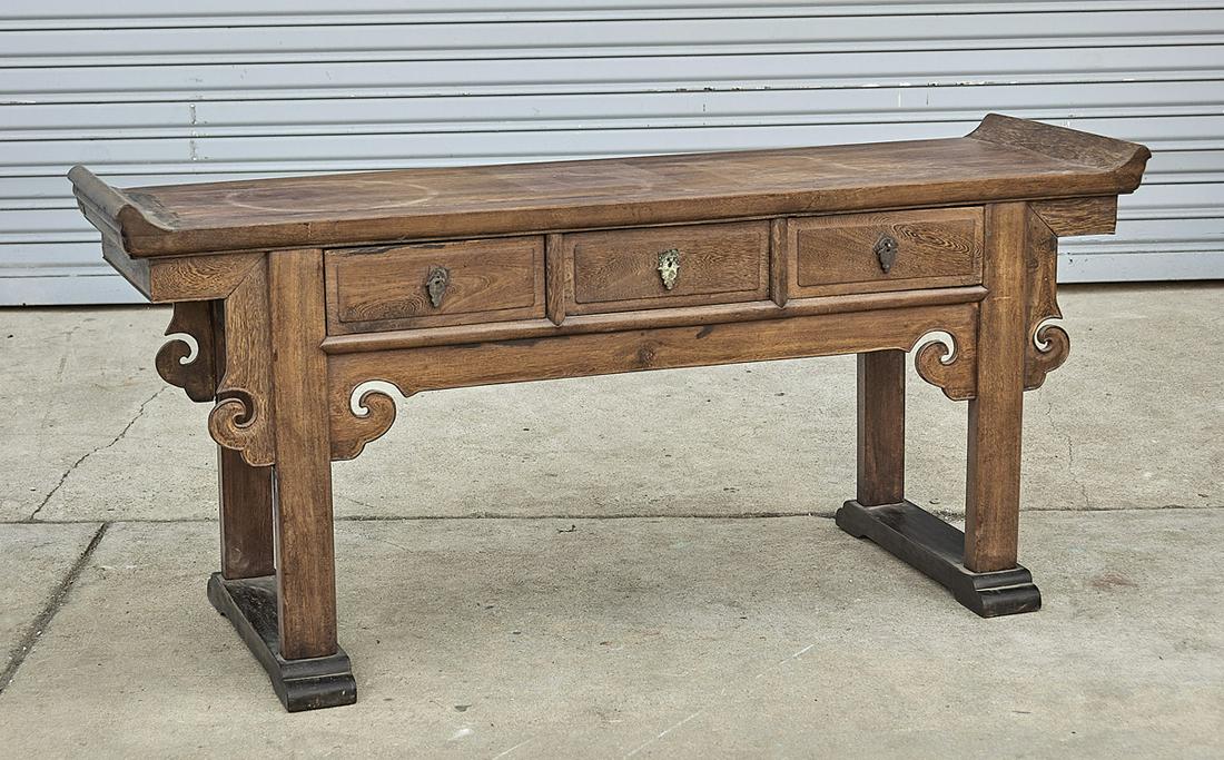 Chinese Low Hard Wood Altar Table (1 of 2)