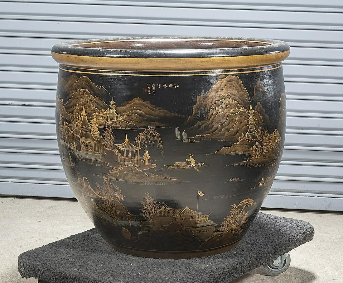 Chinese Painted Porcelain Fish Bowl (1 of 3)