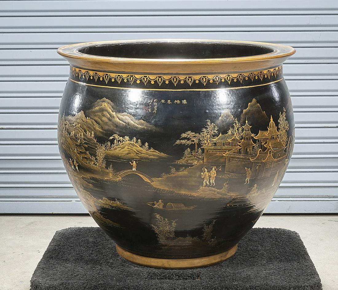 Chinese Painted Porcelain Fish Bowl (1 of 3)