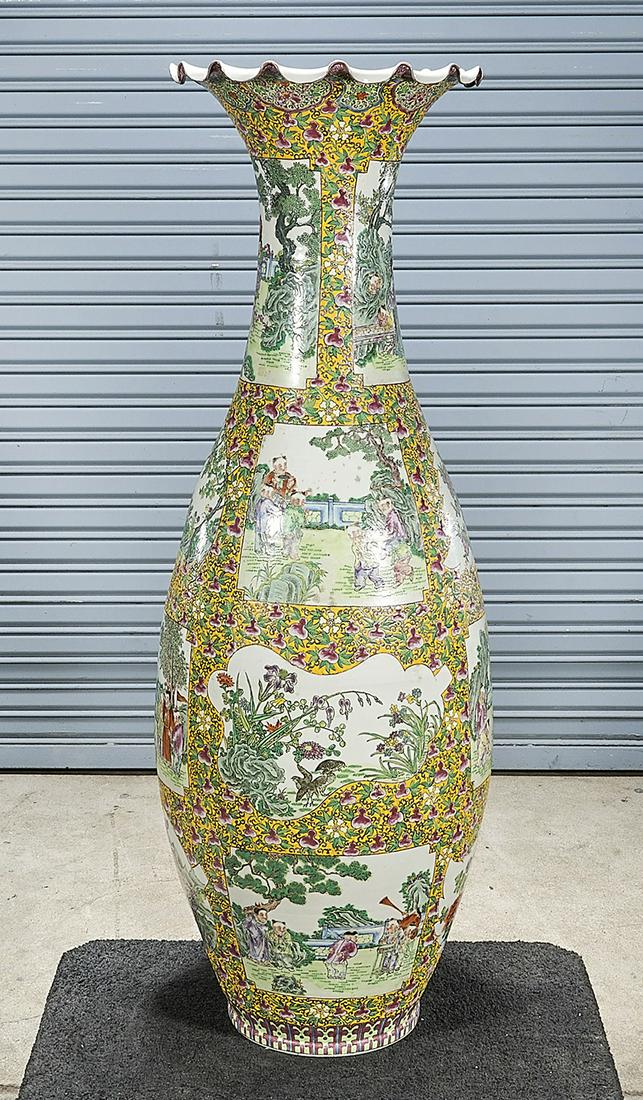 Tall Chinese Enameled Porcelain Vase (1 of 4)