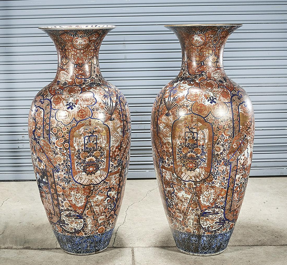 Pair Large Japanese Imari Vases (1 of 3)
