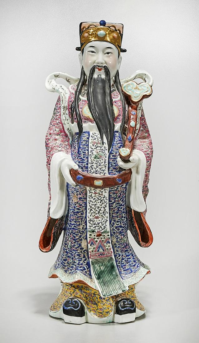 Chinese Enameled Porcelain Star God (1 of 6)