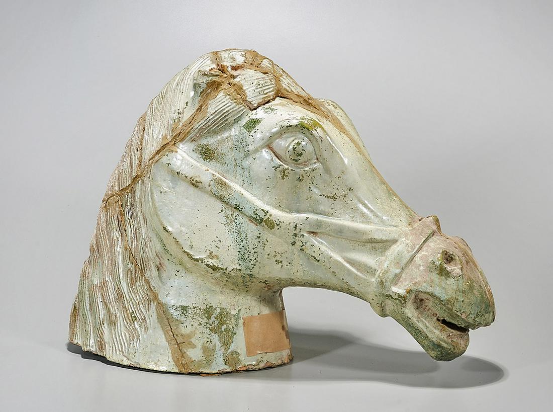 Chinese Glazed Ceramic Horse Head (1 of 3)
