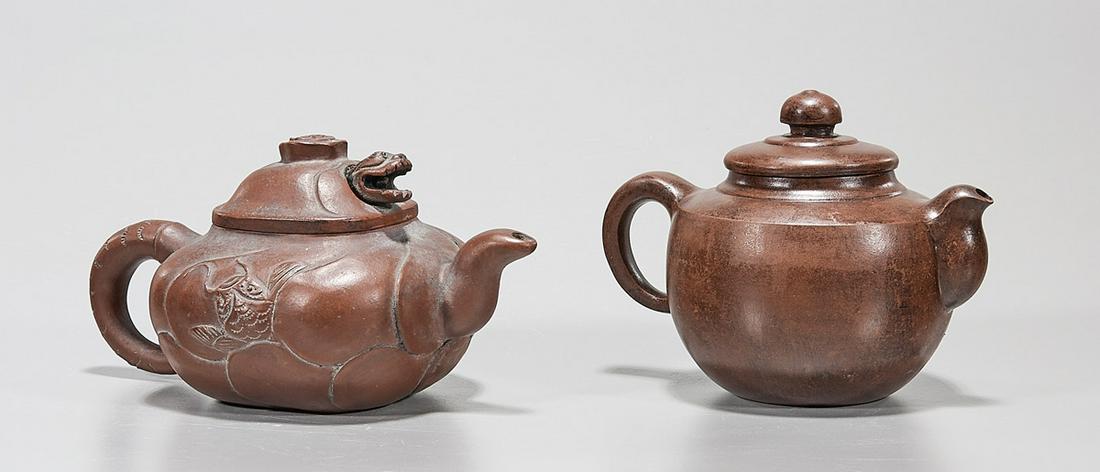 Two Chinese Yixing Pottery Tea Pots (1 of 6)