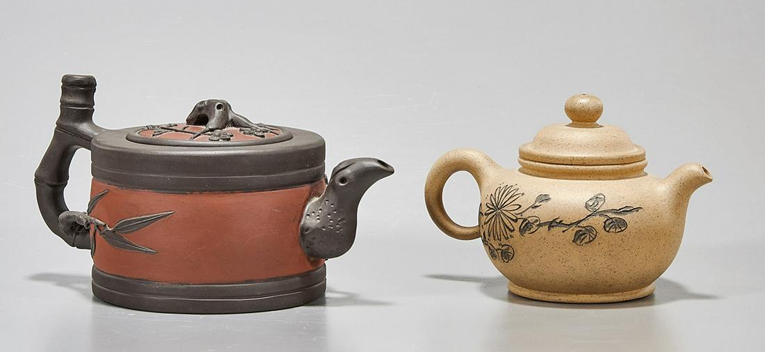 Two Chinese Yixing Pottery Tea Pots (1 of 7)