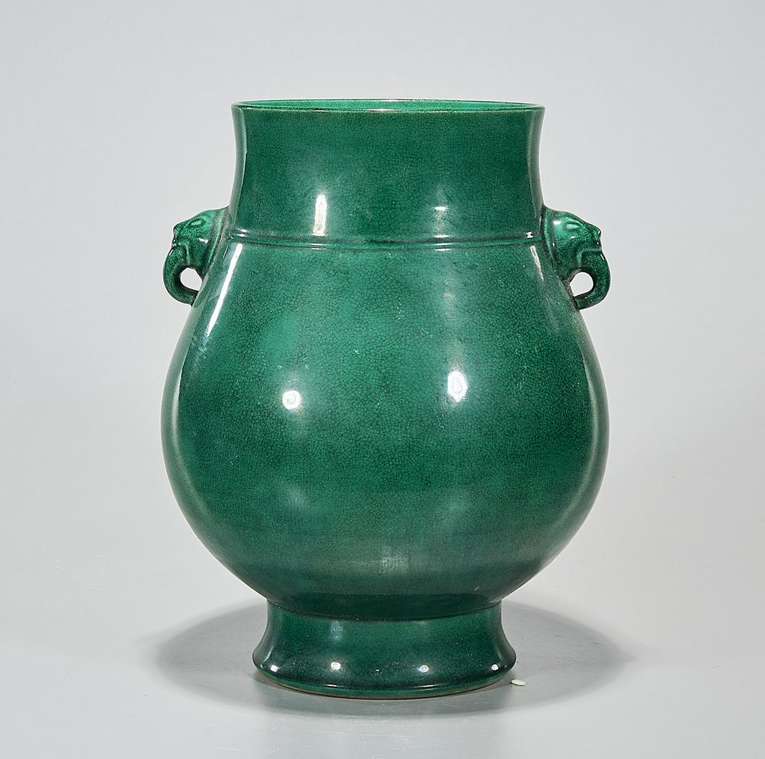 Chinese Green Crackle Glazed Porcelain Vase (1 of 5)