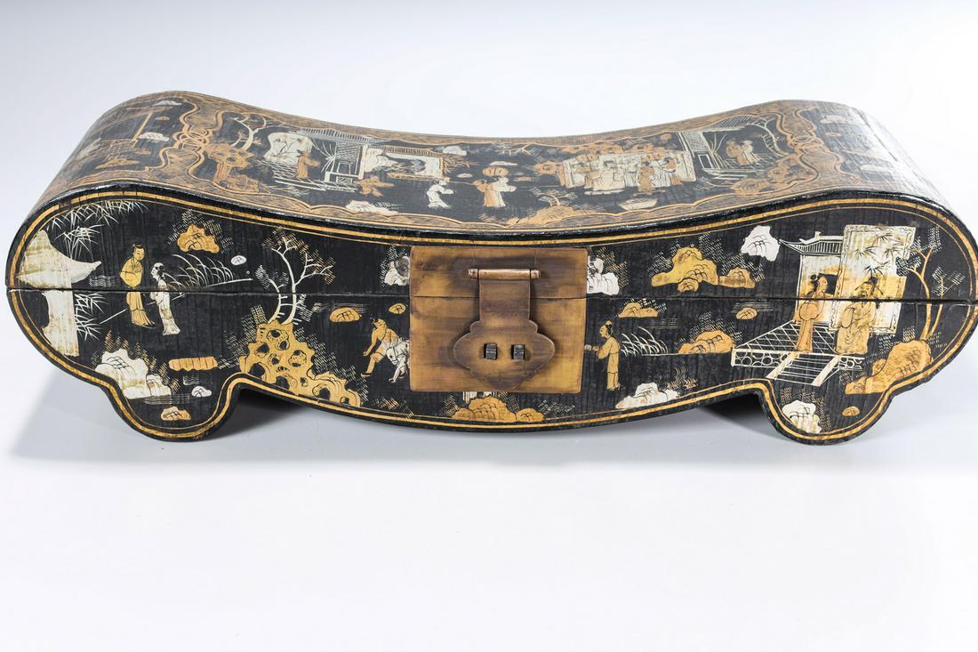 Chinese Painted Lacquer Covered Box (1 of 5)