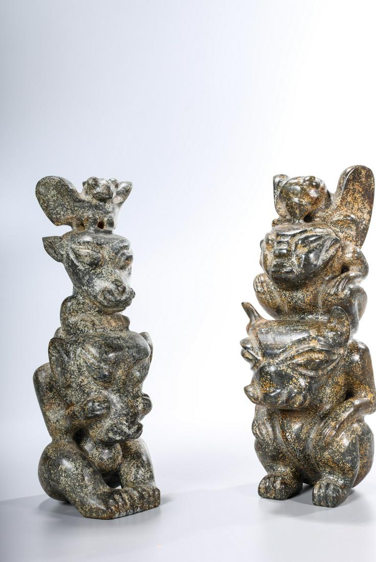 Two Chinese Hongshan-Style Hardstone Carvings (1 of 6)