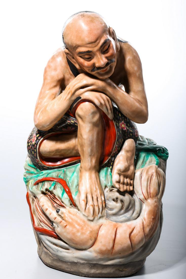 Chinese Painted Ceramic Figure (1 of 8)