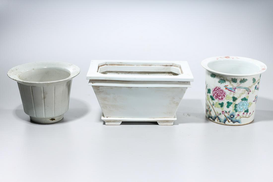 Group of Three Chinese Porcelain Planters (1 of 5)