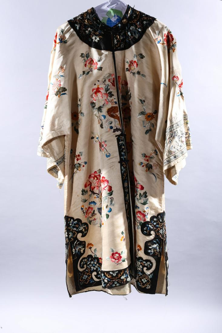 Antique Chinese Embroidered Silk Robe (1 of 5)