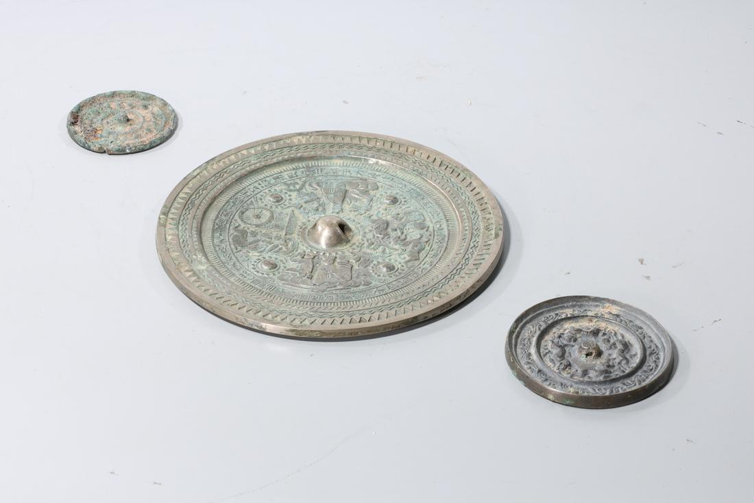 Group of Three Chinese Bronze Mirrors (1 of 4)