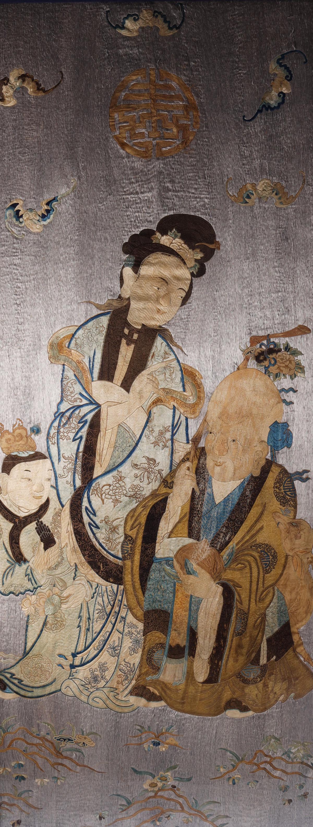 Large Antique Chinese Embroidered Silk (1 of 5)