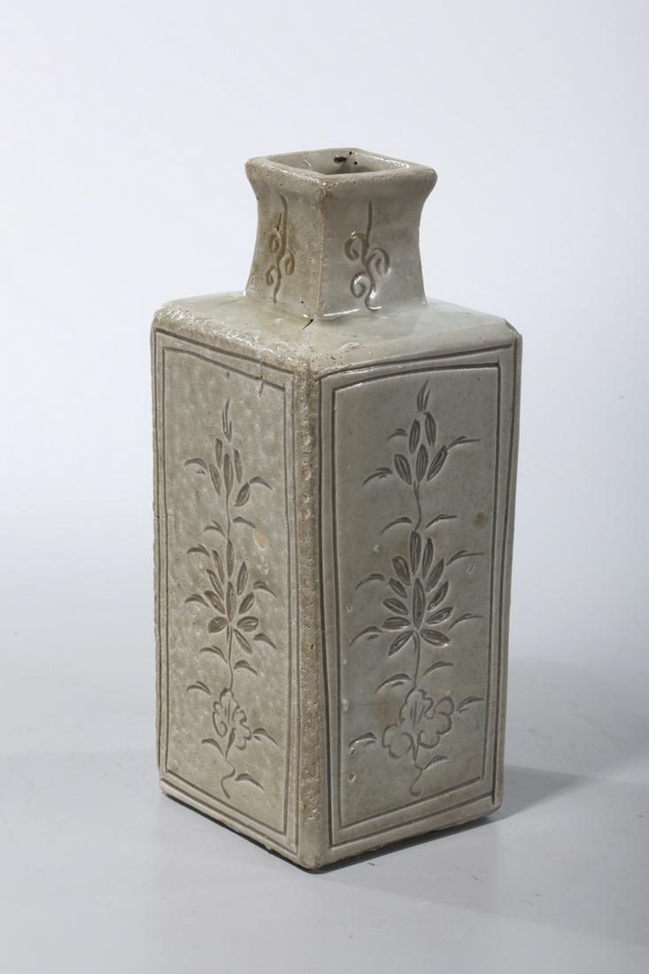 Korean Glazed Ceramic Four-Faceted Vase (1 of 4)