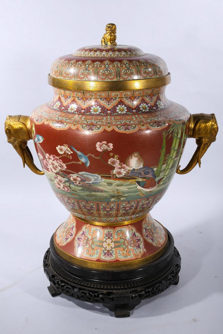 Large Chinese Cloisonne Enamel Covered Censer (1 of 10)