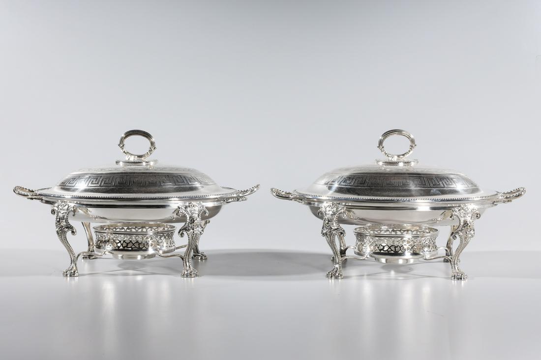 Two European Silver Plate Covered Chafing Dishes (1 of 10)