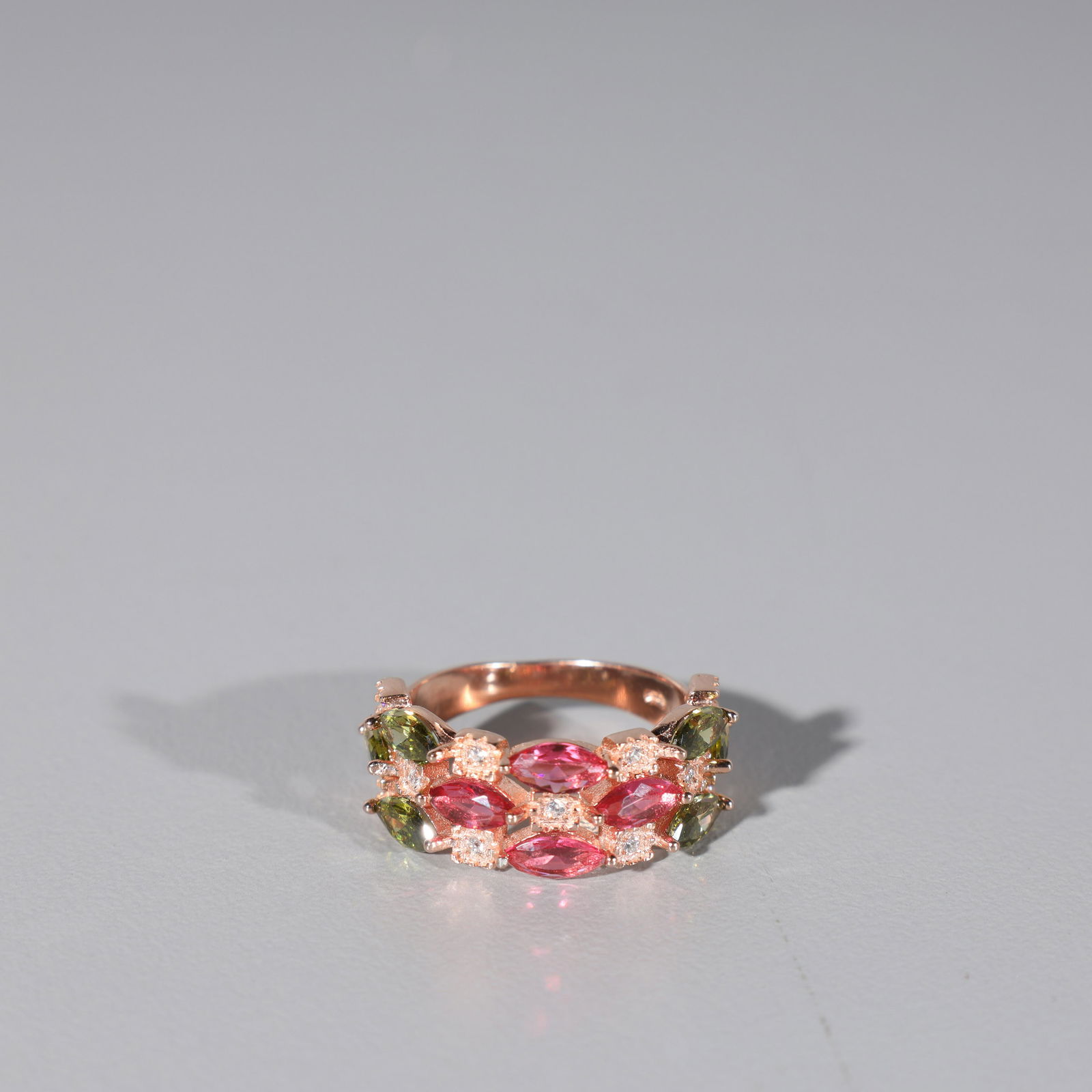 Rose Gold Plated Sterling Silver Ring With Lab Created (1 of 5)