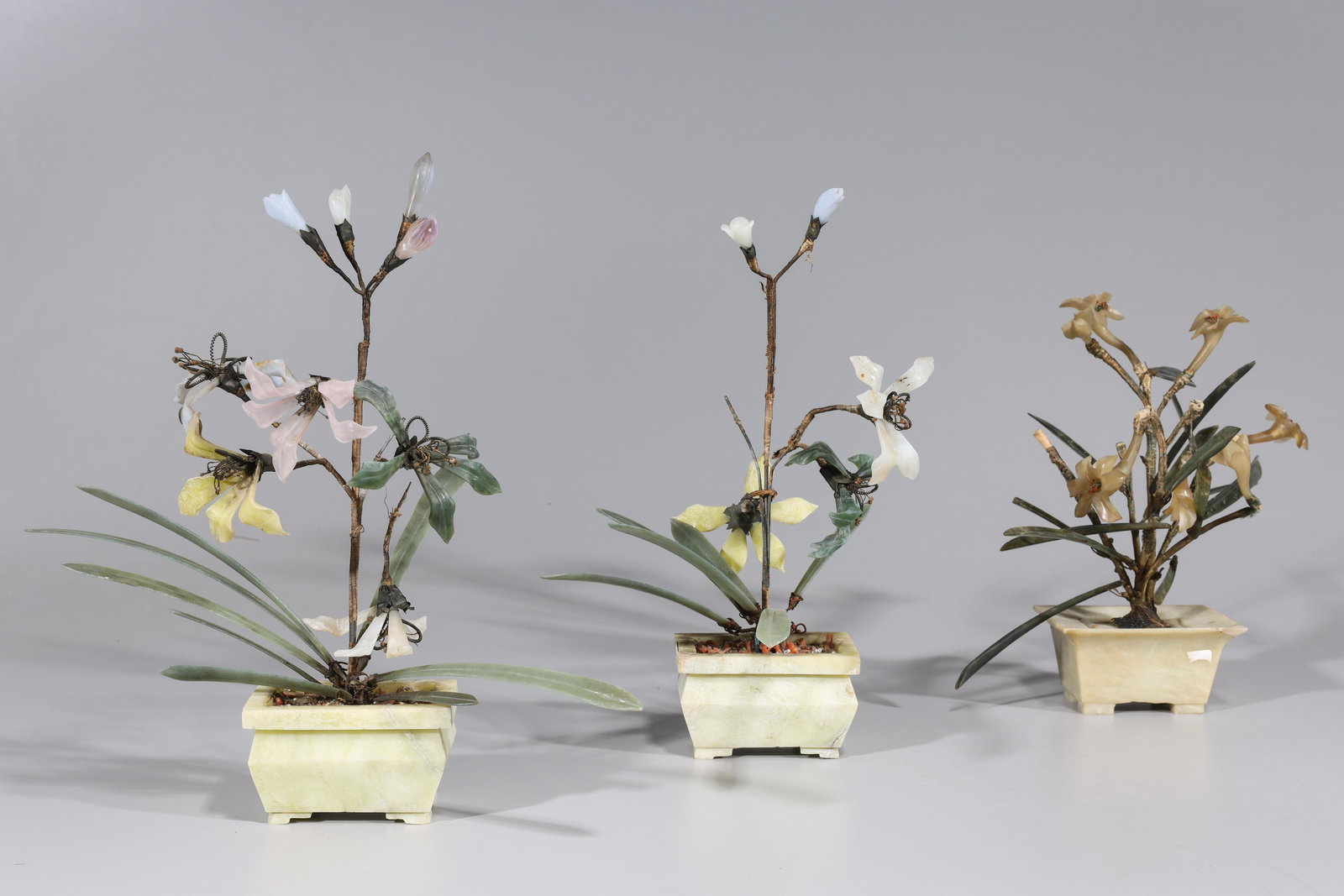 Group Of Three Chinese Hardstone Trees (1 of 7)