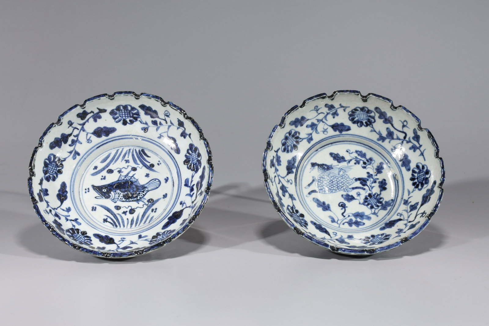Two Chinese Blue & White Porcelain Dishes (1 of 10)