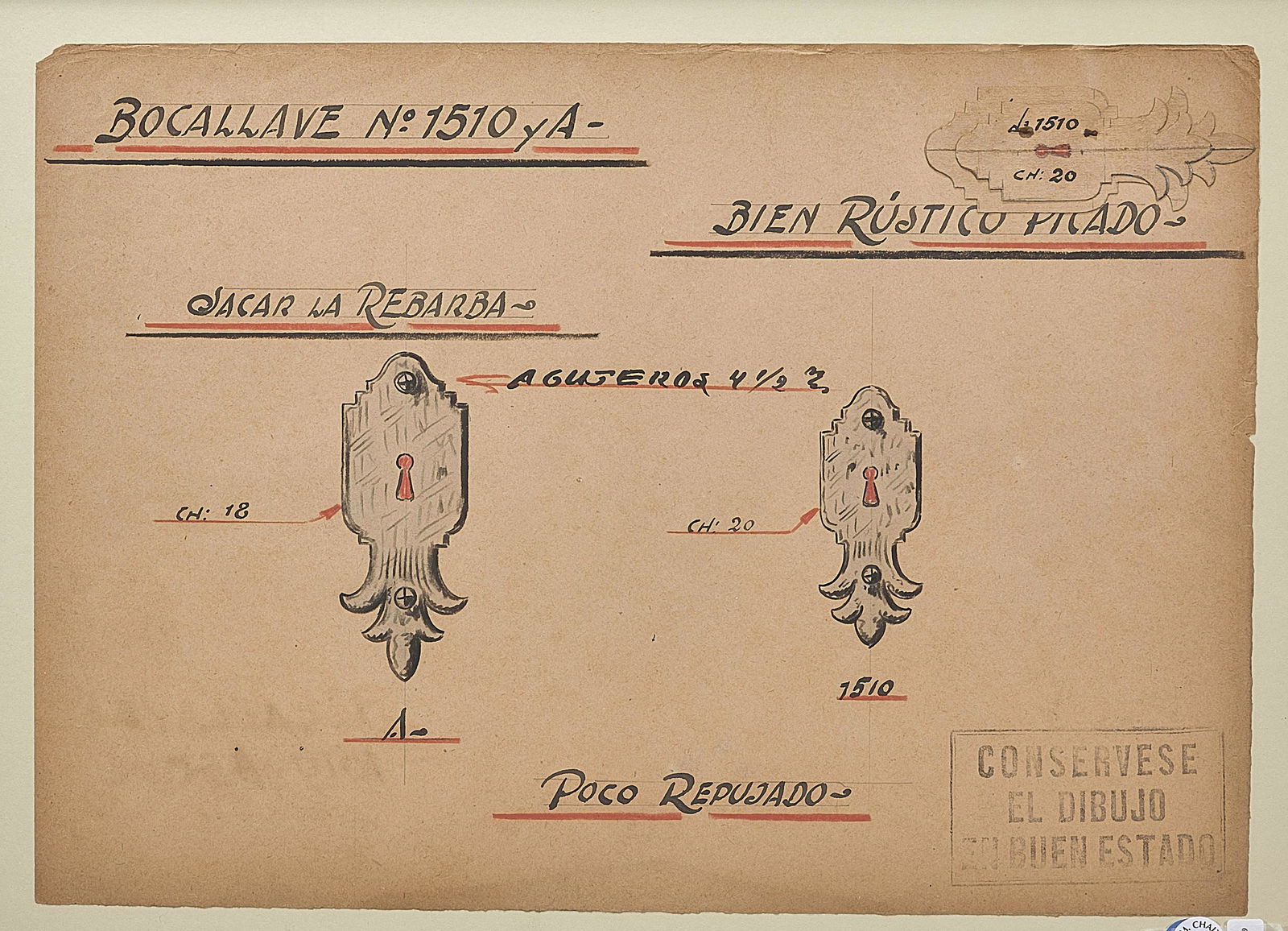 Three Technical Drawings by Jose Thenee (1 of 3)