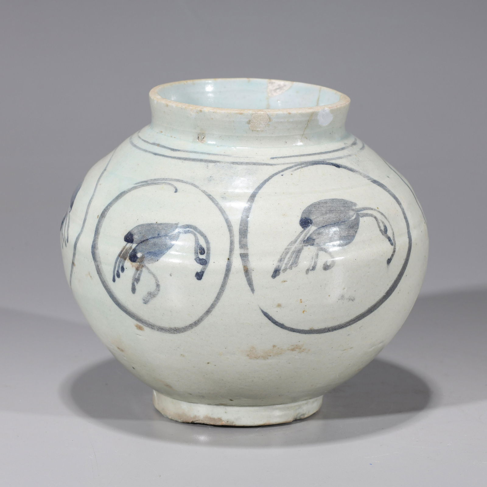 Korean Blue & White Porcelain Jar (1 of 4)