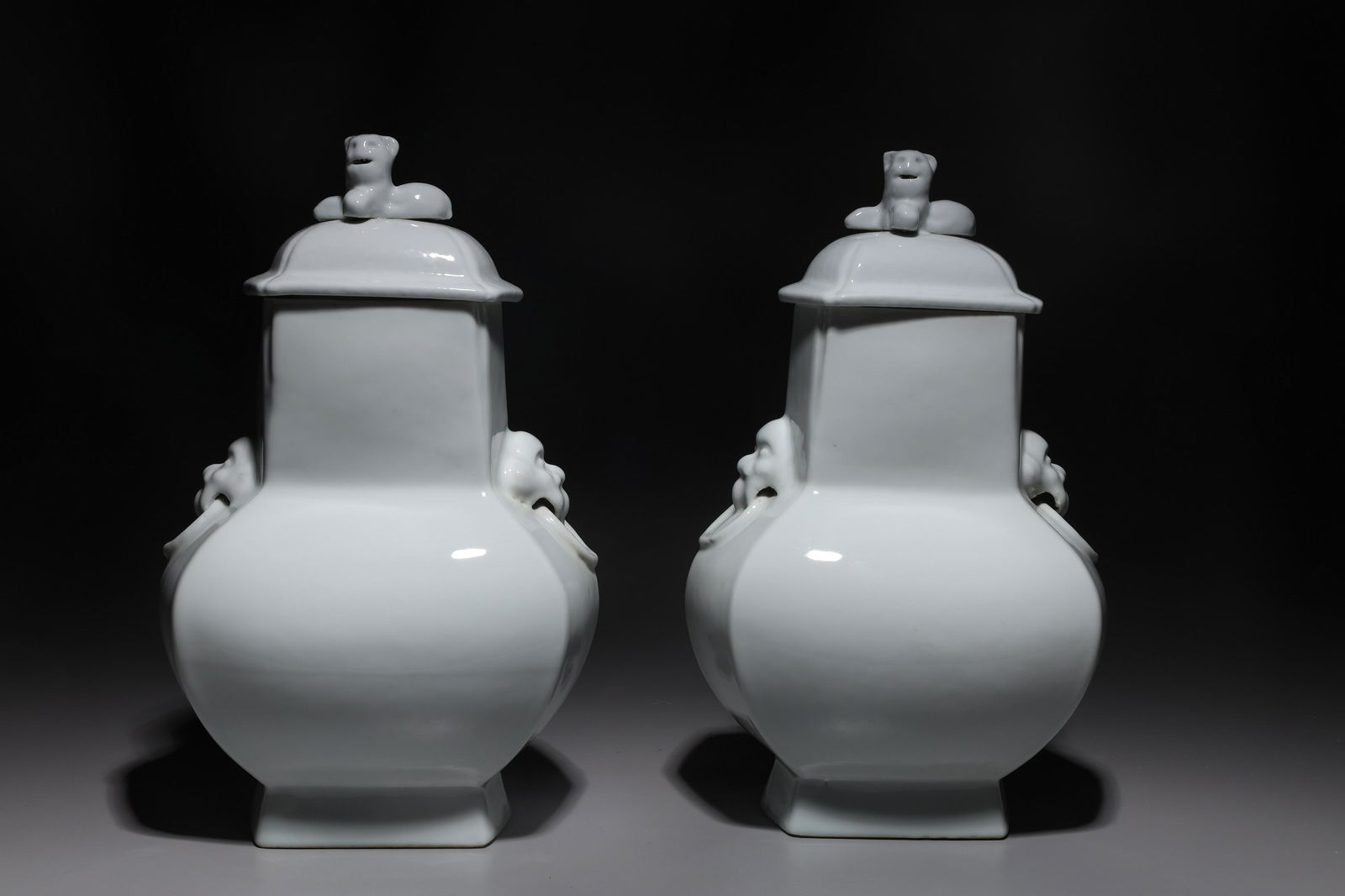 Pair of Chinese White Glazed Porcelain Vases (1 of 7)