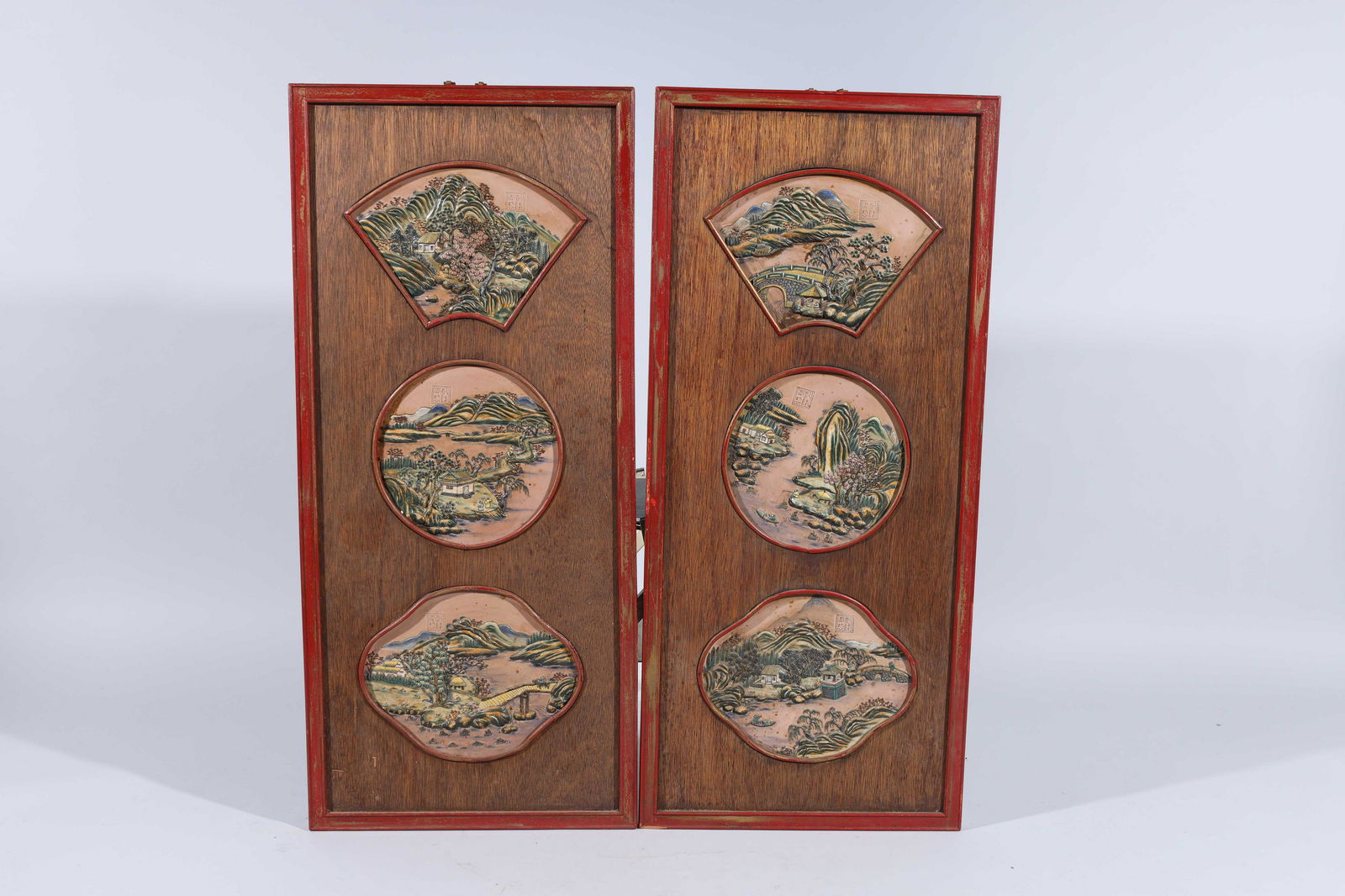 Pair of Chinese Framed Porcelain Plaques (1 of 9)
